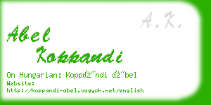 abel koppandi business card